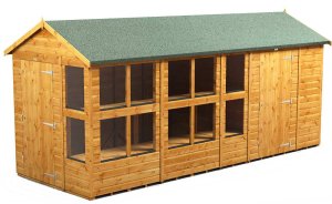 Power 16x6 Apex Combined Potting Shed with 6ft Storage Section